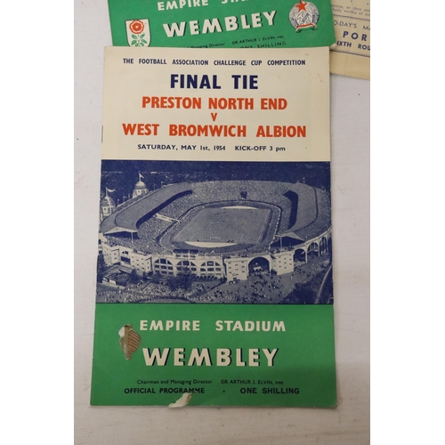 323 - FIVE VARIOUS VINTAGE FOOTBALL PROGRAMMES TO INCLUDE ENGLAND VS HUNGRY NOVEMBER 25TH 1953, LEYTON ORI... 