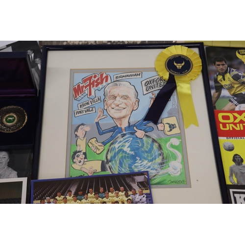 324 - A LARGE QUANTITY OF MEMORABILIA AND EPHEMERA RELATING TO OXFORD UNITED AND KEN FISH, TO INCLUDE AN O... 