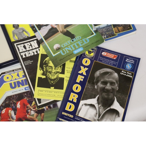 324 - A LARGE QUANTITY OF MEMORABILIA AND EPHEMERA RELATING TO OXFORD UNITED AND KEN FISH, TO INCLUDE AN O... 