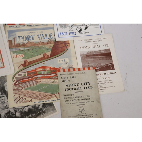 325 - AN ASSORTMENT OF SPORTING MEMORABILIA AND EPHEMERA TO INCLUDE THREE MEDALS, STOKE CITY PROGRAMMES, A... 