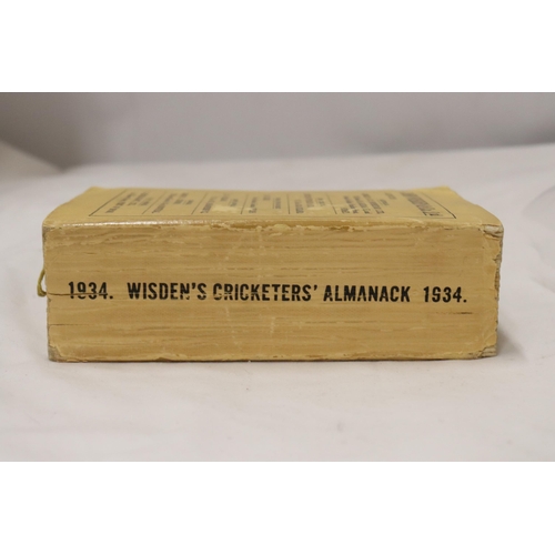 330 - A 1934 COPY OF WISDEN'S CRICKETER'S ALMANACK.  THIS COPY IS IN USED CONDITION, THE SPINE IS INTACT A... 