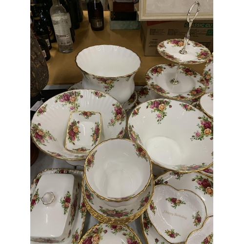 15 - A VERY LARGE COLLECTION OF ROYAL ALBERT OLD COUNTRY ROSES TO INCLUDE TRIOS, JUGS, SUGAR BOWLS, COFFE... 