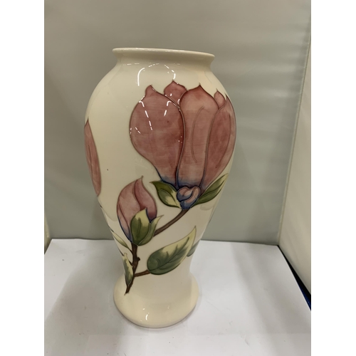 91 - A MOORCROFT PINK MAGNOLIA VASE 12