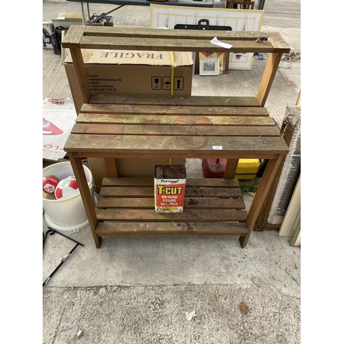 1857 - A WOODEN TWO TIER GREENHOUSE BENCH