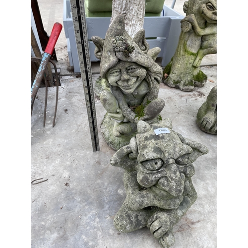 1880 - TWO CONCRETE GARDEN GREMLIN FIGURES