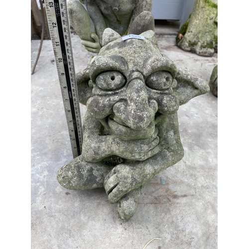 1880 - TWO CONCRETE GARDEN GREMLIN FIGURES