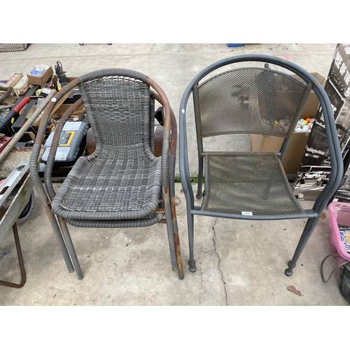 1922 - FOUR METAL STACKING GARDEN CHAIRS