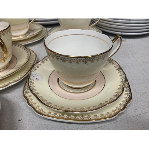 1081 - A QUANTITY OF CERAMICS TO INCLUDE FIVE GENUINE ENGLISH BONE CHINA W.R.M BURSLEM TRIOS