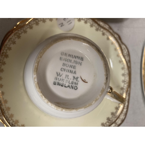 1081 - A QUANTITY OF CERAMICS TO INCLUDE FIVE GENUINE ENGLISH BONE CHINA W.R.M BURSLEM TRIOS