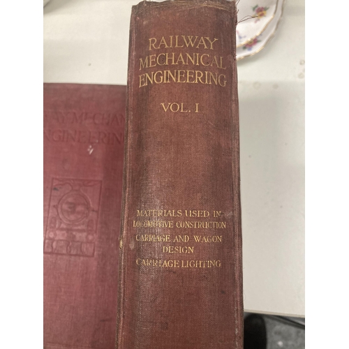 1098 - TWO VINTAGE BOOKS RAILWAY MECHANICAL ENGINEERING VOL 1 & II FROM 1923