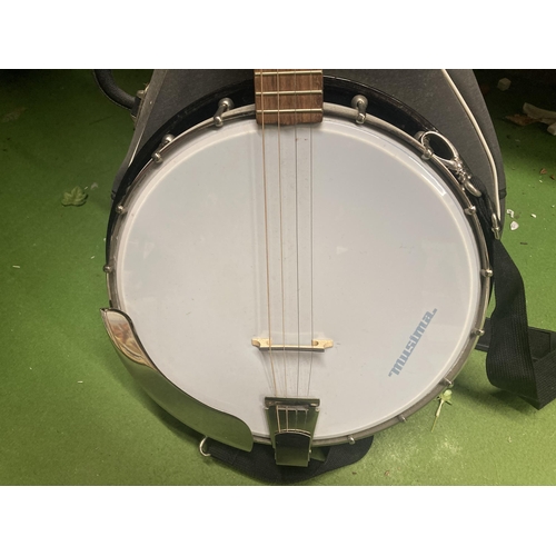 1102 - A MUSIMA BANJO WITH CASE