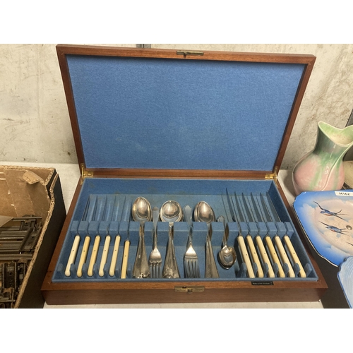 1106 - TWO CASED CANTEEN OF CUTLERY ONE WALKER AND HALL SHEFFIELD AND ONE BEAVER LTD MANCHESTER (INCOMPLETE... 