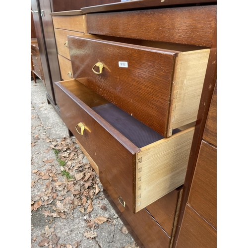 3203 - A PAIR OF LEBUS OAK CHEST OF FOUR DRAWERS - 25 INCH WIDE