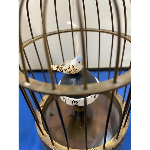 141A - A MECHANICAL BRASS BIRD CAGE CLOCK