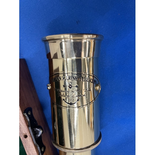 158A - A BOXED BRASS VICTORIAN TELESCOPE