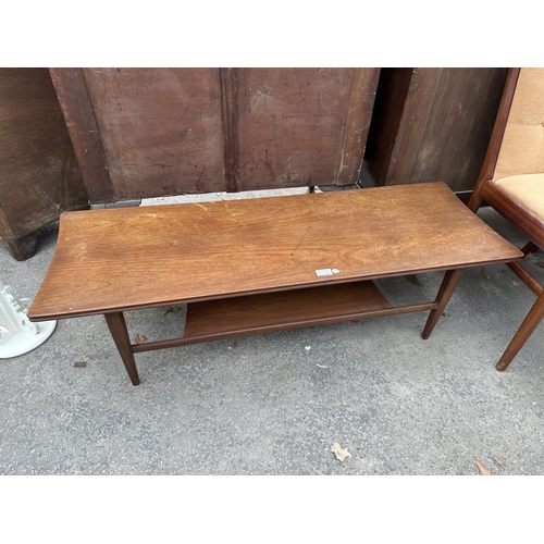 3283 - A RETRO TEAK TWO TIER COFFEE TABLE