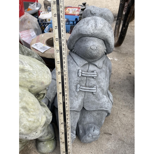 156 - FIVE VARIOUS CONCRETE GARDEN FIGURES TO INCLUDE MARIO AND SCOOBY DOO ETC NO VAT TO BE SOLD FOR THE F... 