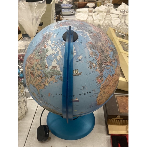 140 - AN ILLUMINATED TERRESTRIAL GLOBE