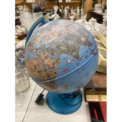 140 - AN ILLUMINATED TERRESTRIAL GLOBE