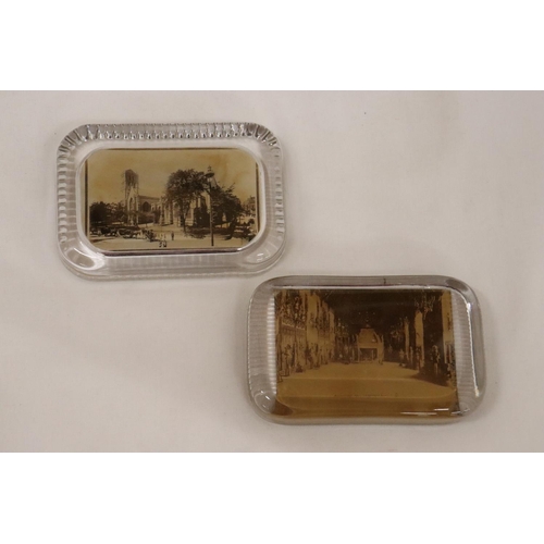 210 - TWO VICTORIAN GLASS PAPERWEIGHTS WITH PHOTOGRAPHIC STYLE IMAGES