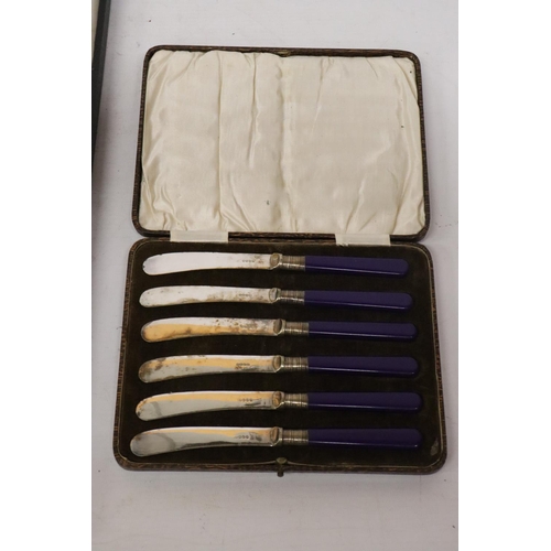 269 - A BOXED SET OF CUTLERY TO INCLUDE A BOXED SET OF KNIVES