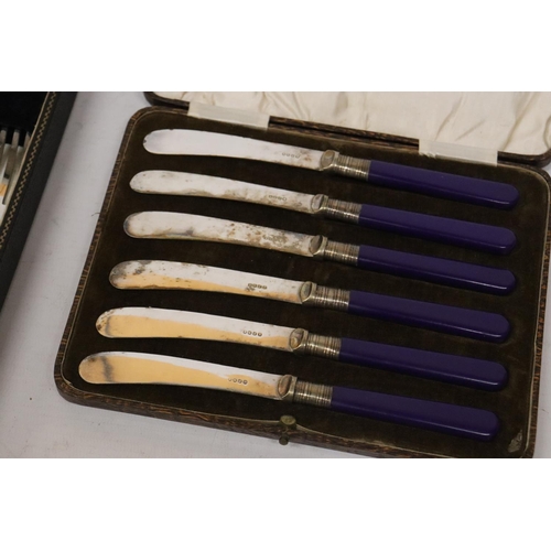 269 - A BOXED SET OF CUTLERY TO INCLUDE A BOXED SET OF KNIVES