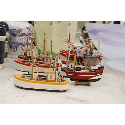 298 - SIX MODELS OF TRAWLER FISHING BOATS