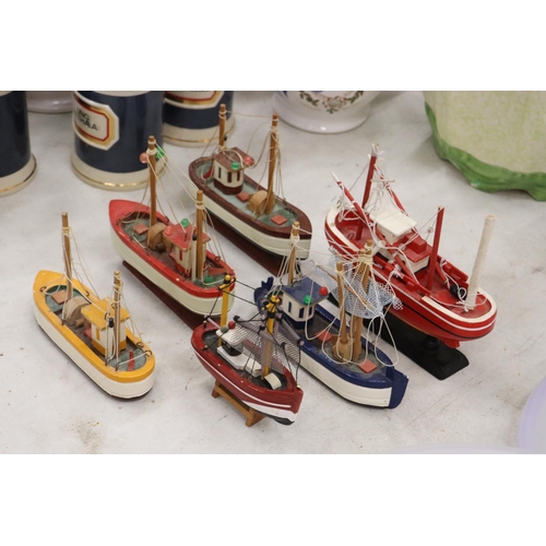 298 - SIX MODELS OF TRAWLER FISHING BOATS