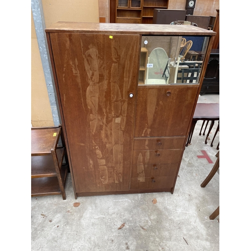 A RETRO TEAK AVALON COMBINATION WARDROBE 40 INCH WIDE