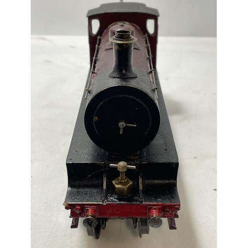 308 - A SCRATCH BUILT LIVE STEAM 30 MM GAUGE 4-2-2 MODEL RAILWAY LOCOMOTIVE NUMBER 137 IN MAROON AND BLACK... 