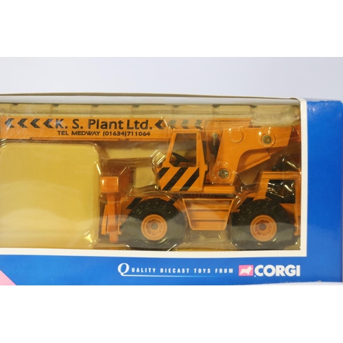 354 - A DIECAST CORGI MOBILE CRANE - KS PLANT HIRE WITH ELEVATING AND EXTENDING CRANE WITH HOOK, REVOLVING... 