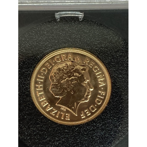 302 - A 2013 GOLD SOVEREIGN WITH CERTIFICATE OF AUTHENTICITY