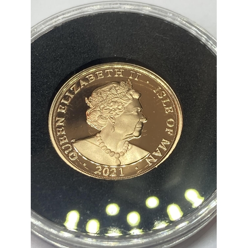 313 - A 2021 QE2 95TH BIRTHDAY ISLE OF MAN GOLD PROOF SOVEREIGN LIMITED EDITION NUMBER 540 OF 995