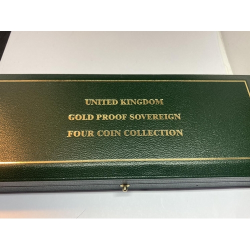 326 - A 2002 ROYAL MINT GOLD PROOF FOUR COIN COLLECTION CELEBRATING QUEEN ELIZABETH II GOLDEN JUBILEE TO I... 