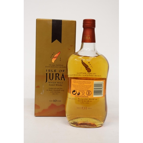 309 - A BOTTLE OF ISLE OF JURA 10 YEAR OLD SINGLE MALT, BOXED