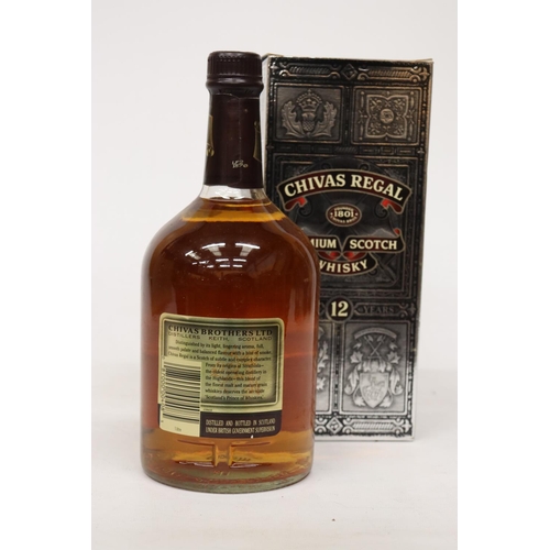 314 - A BOTTLE OF CHIVAS REGAL 12 YEAR OLD WHISKY, BOXED