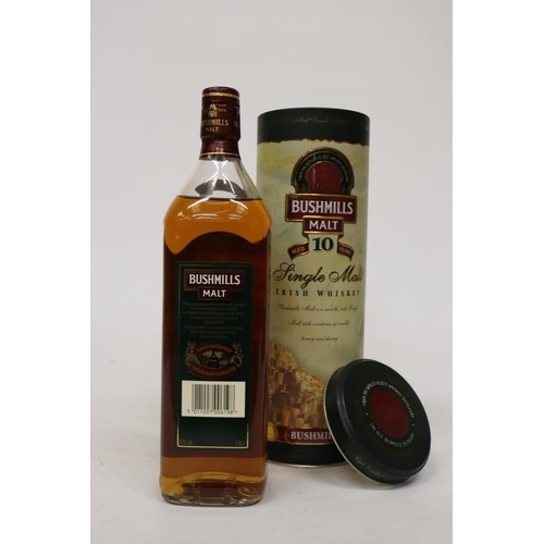 315 - A BOTTLE OF BUSHMILLS 10 YEAR OLD MALT WHISKY, BOXED