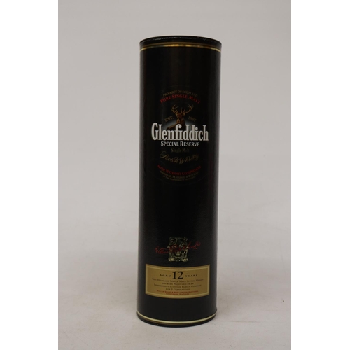 316 - A BOTTLE OF GLENFIDDICH SPECIAL RESERVE 12 YEAR OLD MALT WHISKY, BOXED