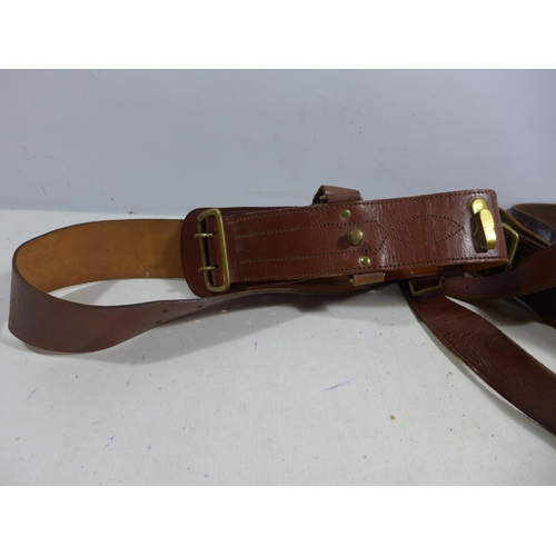 336 - TWO MILITARY SAM BROWNE BELTS