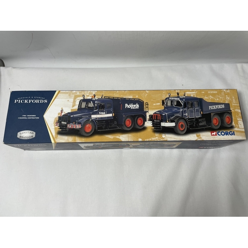 333 - A BOXED CORGI LIMITED EDITION, 1/50 SCALE, TWO SCAMMELL CONTRACTORS - PICKFORDS