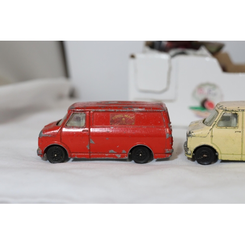 334 - TEN DINKY TOYS, DIECAST BEDFORD CF VANS, FOR RESTORATION