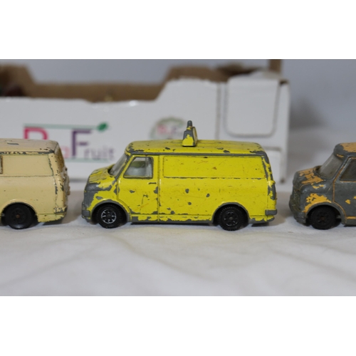 334 - TEN DINKY TOYS, DIECAST BEDFORD CF VANS, FOR RESTORATION