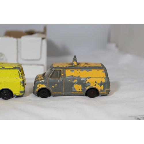 334 - TEN DINKY TOYS, DIECAST BEDFORD CF VANS, FOR RESTORATION