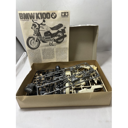 337 - TWO BOXED VINTAGE TAMIYA, 1/12 SCALE, MOTORCYCLE MODEL KITS - BMW K100 AND HONDA NSR 500