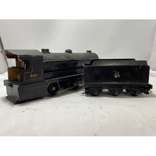 303 - A SCRATCH BUILT LIVE STEAM 30 MM GAUGE 4-4-0 MODEL RAILWAY LOCOMOTIVE AND TENDER NUMBER 901 IN BRITI... 