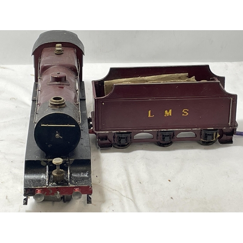 313 - A SCRATCH BUILT LIVE STEAM 30 MM GAUGE 4-4-2 MODEL RAILWAY LOCOMOTIVE AND TENDER NUMBER 2887 IN MARO... 