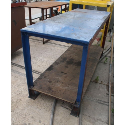 107 - METAL WORK BENCH HEAVY DUTY 61