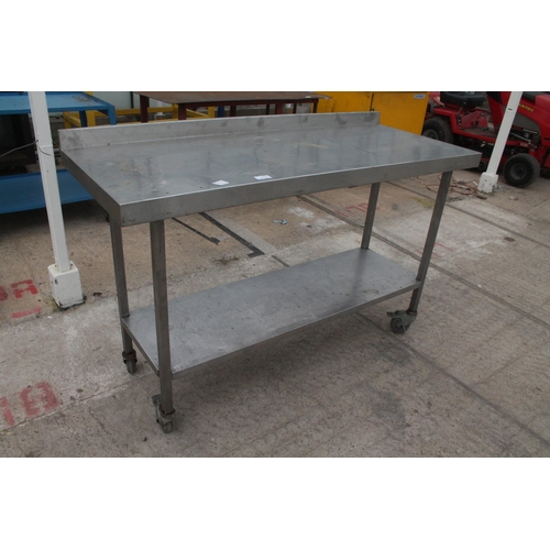 112 - STAINLESS WORK TROLLEY  NO VAT