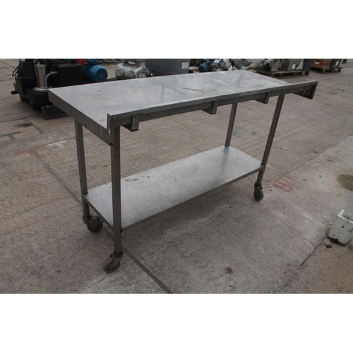 112 - STAINLESS WORK TROLLEY  NO VAT