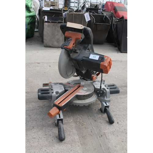 53 - EVOLUTION 240V CHOP SAW  NO VAT